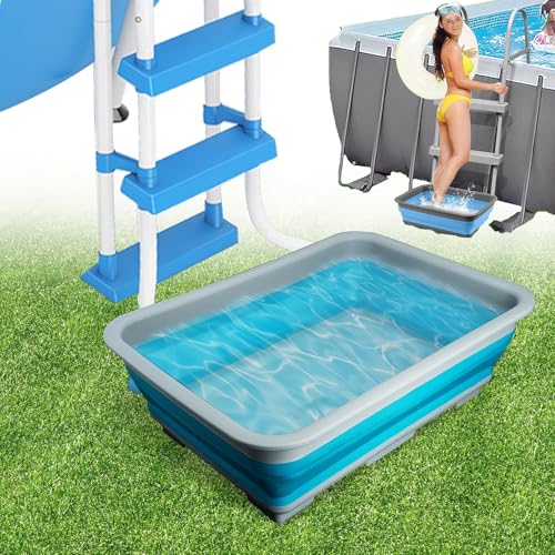 Pool FußWanne- Pool Fußbadewanne, Pool ZubehöR Rutschfestes Faltbare FußBad FüR Pool, FußReinigungsbecken, fußwanne pool FüR Oberirdisches PoolzubehöR, FüßE SpüLen,Pool Sauber Halten Kinder Erwachsene von AIDODIA