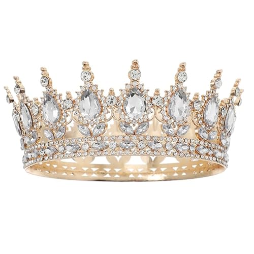 Tortendeko Krone Geburtstag- Krone Damen&MäDchen, Vintage Tiara Krone FüR Frauen | Kristall Barock Sparkly Strass Prinzessin Karneval Kopfschmuck FüR Hochzeit Prom Geburtstag Party Halloween von AIDODIA