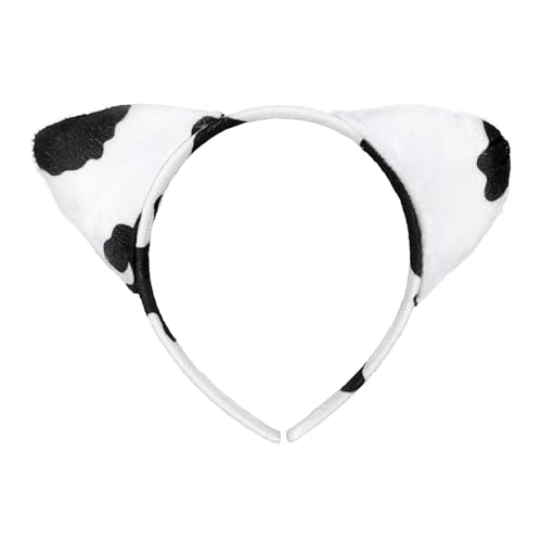 AIDVPOD Kuh-Stirnband, Katzenohren, Haarband, niedliches Tierhaar-Accessoire für Damen, Make-up, Gesichtswäsche, Halloween-Partyzubehör von AIDVPOD