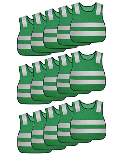 AIEOE 15 Stück Sicherheitsweste Kinder Hohe Sichtbarkeit Reflektierende Westen Klettverschluss Warnwesten für Laufen Radfahren Joggen von AIEOE