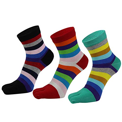 AIEOE 3 Paar Sneaker Socken Zehensocken Damen Sport Socken Baumwolle Fünf Finger Laufen Socken von AIEOE