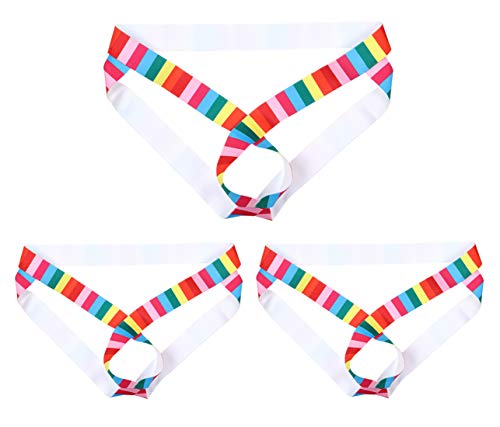 AIEOE 3er Pack String Tanga Herren Sexy Jock Strap Männer Dessous mit Loch Bonbonfarben Herstellergröße M/EU S von AIEOE