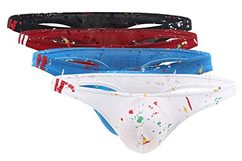 AIEOE 4er Pack Herren Slips Sexy String für Männer aus Weichem Material String Tanga 4 Farben Größe M von AIEOE