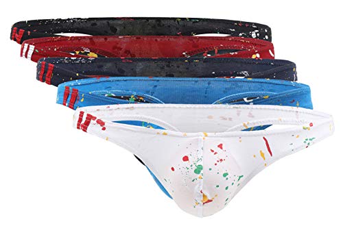 AIEOE 5er Pack Herren Slips Sexy String für Männer aus Weichem Material String Tanga 5 Farben Größe L von AIEOE