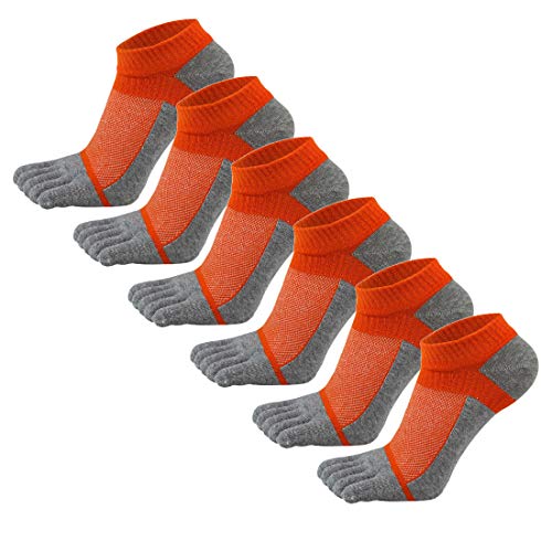 AIEOE 6 Paar Herren Fünf Finger Socken Baumwolle Zehensocken Sneaker Socken Atmungsaktiv Sport Laufende Socken von AIEOE