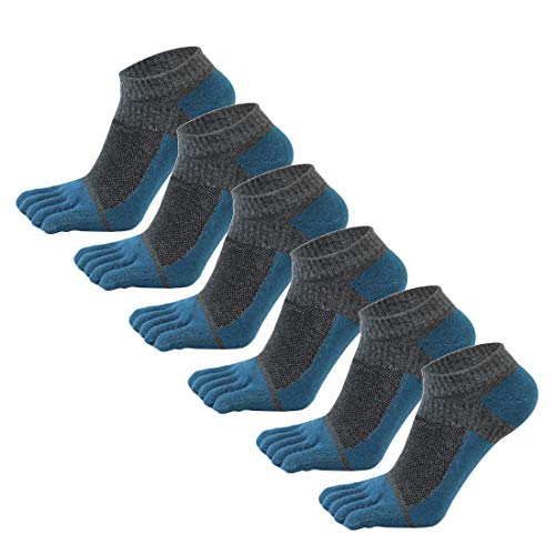 AIEOE 6 Paar Herren Fünf-Finger-Socken Freizeit Sport Sneaker Zehensocken Low Rise Socken von AIEOE