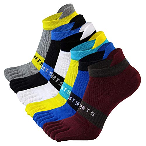 AIEOE 6 Paar Männer Fünf Finger Zehensocken Baumwolle Sneaker Socken Kurz Atmungsaktiv Sportsocken Laufsocken von AIEOE