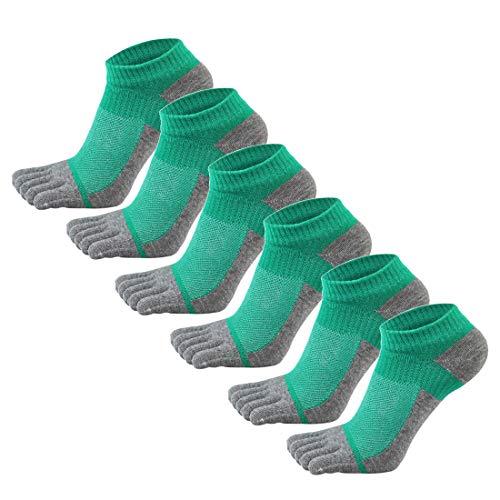 AIEOE 6 Paar Männer Fünf Finger Zehensocken Baumwolle Sneaker Socken Kurz Atmungsaktiv Sportsocken Laufsocken von AIEOE