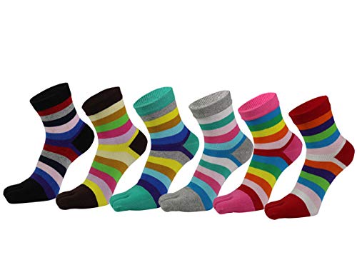 AIEOE 6 Paar Sneaker Socken Zehensocken Damen Sport Socken Baumwolle Fünf Finger Laufen Socken von AIEOE