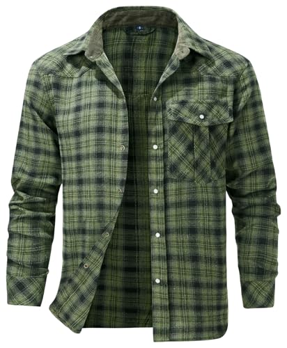 AIEOE Arbeitshemd Herren Langarm Kariert Hemdjacke Western Cowboy Vintage Flanellhemden Pearl Druckknöpfe Freizeithemd Dünn Hemd Frühling Herbst - L AIEOE Arbeitshemd Herren Langarm Kariert Hemdjacke Western Cowboy Vintage Flanellhemden Pearl Druckknöpfe Freizeithemd Dünn Hemd Frühling Herbst - L von AIEOE