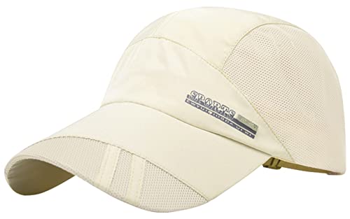 AIEOE Atmungsaktive Kappe Outdoor Kappe Leicht und Schnelltrocknend Basecap Baseball Cap - Beige von AIEOE