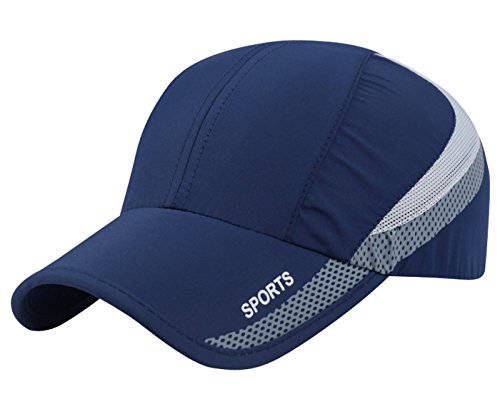 AIEOE Atmungsaktive Kappe Snapback Cap Schnelltrocknend Cap Dünn und Weich Sport Caps Outdoor Sonnen-Kappe für Wandern, Bergsteigen, Joggen, Radfahren usw - Dunkelblau von AIEOE