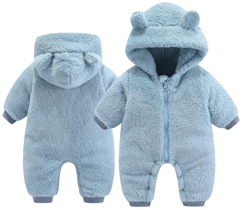 AIEOE Baby Winterkleidung Schneeanzug Baby Mädchen Baby Overall Fleece Mädchen Winter Overall Baby Jungen 3-6 Monate Blau von AIEOE