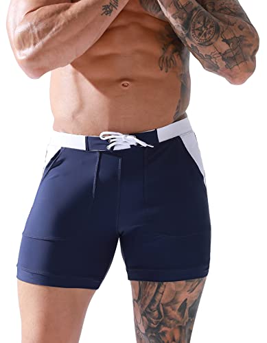 AIEOE Badehose Herren Eng Kurz Badeshorts Schwimmhose Peinlichkeit Vermeidendes Pad Wassersport Kurze Hose UV Schutz Jungen Schwimmwear 3XL von AIEOE