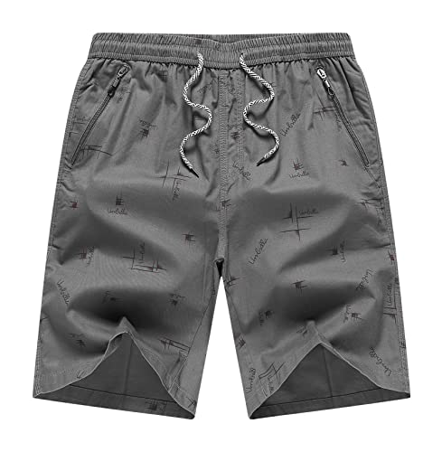 AIEOE Badehose Herren Kurz Badeshorts Swim Shorts Baumwolle Atmungsaktiv Strandhosen Schwimmhose mit Reißverschlusstasche von AIEOE