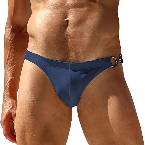 AIEOE Badehose Herren Sexy Niedrige Taille Bikini Badeslip Kurz Eng Schwimmhose Adnehmbares Pad Tunnelzug Beach Badeshorts XXL von AIEOE