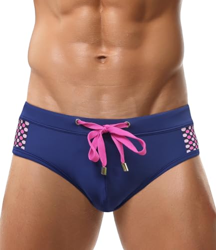 AIEOE Badeslip Herren Eng Kurz Badehose Push Up Schwimmhose Slip mit Abnehmbares Pad Kordelzug für Schwimmen Surfen - EU M (Asie L) von AIEOE