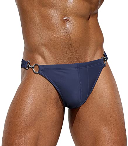 AIEOE Badeslip Herren Mini Slip Sexy Eng Badehose Kurz Schwimmhose Metallschnallen Fashion Swimming Swim Briefs Sommer Pool Strand - EU/US XL von AIEOE