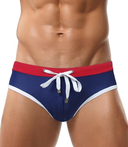 AIEOE Badeslip Herren Push Up Badehose Eng Kurz Slip Schwimmhose mit Abnehmbares Pad Kordelzug für Schwimmen Surfen - EU XL (Asie XXL) von AIEOE