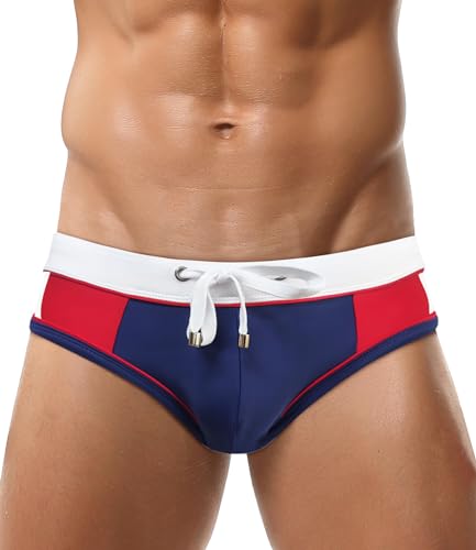 AIEOE Badeslip Herren Push Up Badehose Eng Kurz Slip Schwimmhose mit Abnehmbares Pad Kordelzug für Schwimmen Surfen - EU XL (Asie XXL) von AIEOE