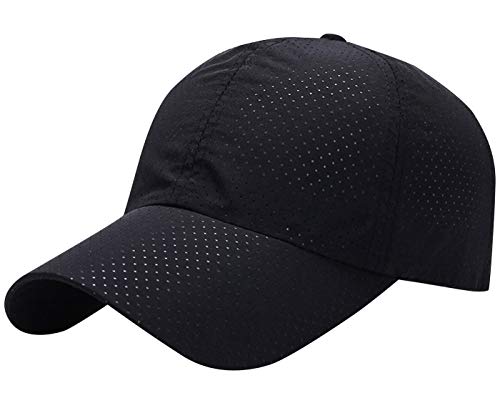 AIEOE Baseball Cap Atmungsativ Kappe Meshcap Dünne Kappe Schnellstrocknend Sport Cap - Schwarz von AIEOE