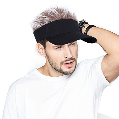 AIEOE Baseball Cap Perücke Peaked Einstellbare Basecap mit Kurz-Haaren Haar-Hut Unisex Neuheit Flair Hair Golf Perücke Cap von AIEOE