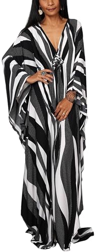 AIEOE Bohemian Maxi Beach Badeanzug Cover-ups für Strand Beach Strandkleid Sommer Eine Größe Große Boho Maxi Kleider Floral Print Farbe 06 von AIEOE