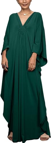 AIEOE Bohemian Maxi Beach Badeanzug Cover-ups für Strand Beach Strandkleid Sommer Eine Größe Große Boho Maxi Kleider Floral Print Grün A AIEOE Bohemian Maxi Beach Badeanzug Cover-ups für Strand Beach Strandkleid Sommer Eine Größe Große Boho Maxi Kleider Floral Print Grün A von AIEOE