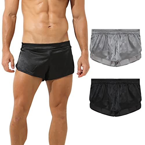 AIEOE Boxer Trunks Herren 2 Pack Unterwäsche Bequem Boxershorts für Männer Baumwolle Innenschicht Schwarz Grau Herstellergröße M von AIEOE