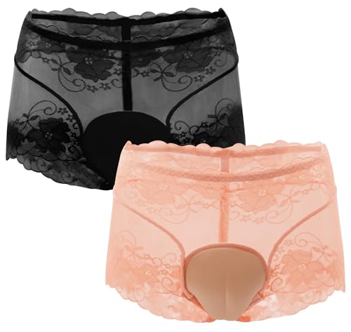 AIEOE Camel Toe Gaff Panty Verstecken Shaping Brief Spitze Slip Crossdresser Transgender Höschen Unterwäsche - M von AIEOE