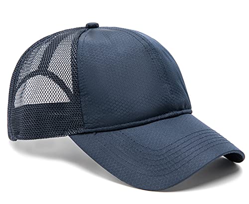 AIEOE Cap Großer Kopf Baseball Cap für Damen und Herren Sports Cap Sonnen Kappe mit Netz Rücken Blau 59-63 cm von AIEOE