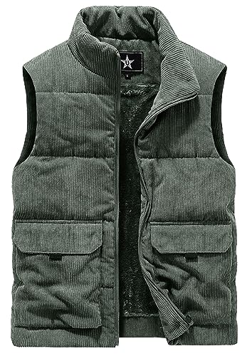 AIEOE Cordweste Herren Weste mit Futter Ärmellose Jacke Stehkragen Sleeveless Vest Dunkelgrün 01 Herstellergröße 3XL/ EU Größe L AIEOE Cordweste Herren Weste mit Futter Ärmellose Jacke Stehkragen Sleeveless Vest Dunkelgrün 01 Herstellergröße 3XL/ EU Größe L von AIEOE