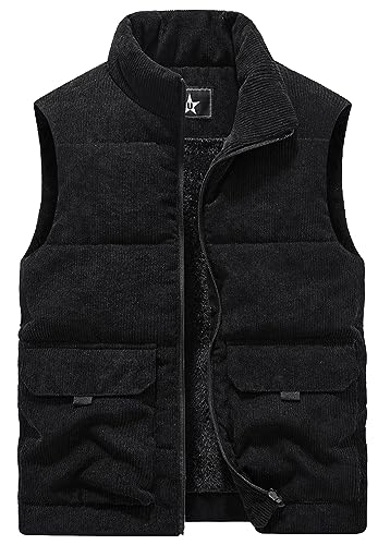 AIEOE Cordweste Herren Weste mit Futter Ärmellose Jacke Stehkragen Sleeveless Vest Schwarz 01 Herstellergröße 3XL/ EU Größe L AIEOE Cordweste Herren Weste mit Futter Ärmellose Jacke Stehkragen Sleeveless Vest Schwarz 01 Herstellergröße 3XL/ EU Größe L von AIEOE