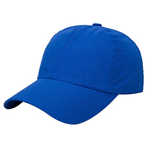 AIEOE Damen Herren Sport Kappe Atmungsaktive und dünne Basecap Schirmmützen Trocken Schnell - Blau von AIEOE