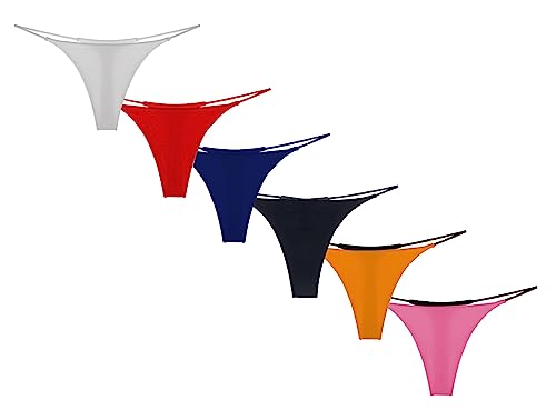 AIEOE Damen Sexy String Tanga Low Rise Nahtlos Baumwoll Unterhosen Bikini Slips Mehrpack M von AIEOE