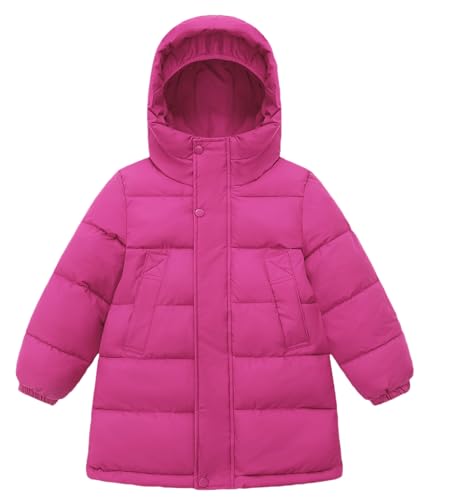 AIEOE Daunenjacke Kinder Jungen Winterjacke Mädchen Schwere Puffer Jacke Puffermantel Steppjacke mit Kapuze 110cm Rosa von AIEOE