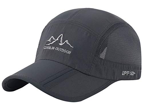 AIEOE Erwachsener Kappe UV-Schutz Cap Basecap Luftdurchlässig Sport Kappe Sonnenschutz Snapback - Dunkelgrau von AIEOE