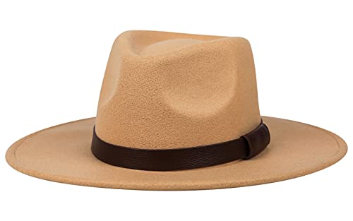 AIEOE Fedora Hut für Herren Damen Filzhut Jazz Cap Breite Krempe Verstellbar Herbst Winter Panama Hut Wollfilzhut von AIEOE