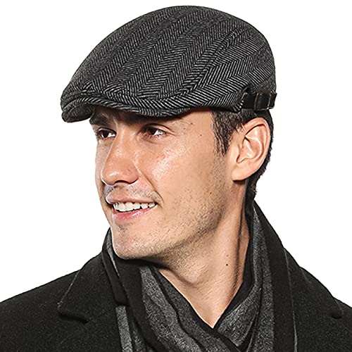 AIEOE Flache Mütze aus Tweed-Wolle, für Herren, flach, Irland, atmungsaktiv von AIEOE