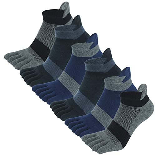 AIEOE Fünf Finger Socken Herren Sport Zehensocken Baumwolle Sneaker Socken Atmungsaktiv Kurz Socken 6 Paar Sportsocken Laufsocken 43-46 AIEOE Fünf Finger Socken Herren Sport Zehensocken Baumwolle Sneaker Socken Atmungsaktiv Kurz Socken 6 Paar Sportsocken Laufsocken 43-46 von AIEOE