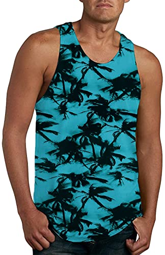 AIEOE Hawaii Tank Top Herren Sommer Muskelshirt Strand Tankshirt Ärmellos T-Shirt 3D Druck Print Muster Tanktop Locker Schnell Trocknend Atmungsaktiv - XXL von AIEOE