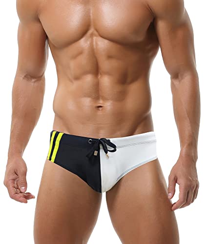 AIEOE Herren Badehose Schwimmhose Wassersport kurz eng anliegend Badeslip Schwimmhose Abnehmbares Pad - XL von AIEOE