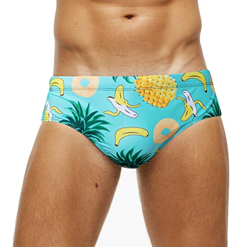 AIEOE Herren Badehose Slip Bikini Bottom für Sommer Schwimmen Schwimmhose Abnehmbares Pad - L von AIEOE