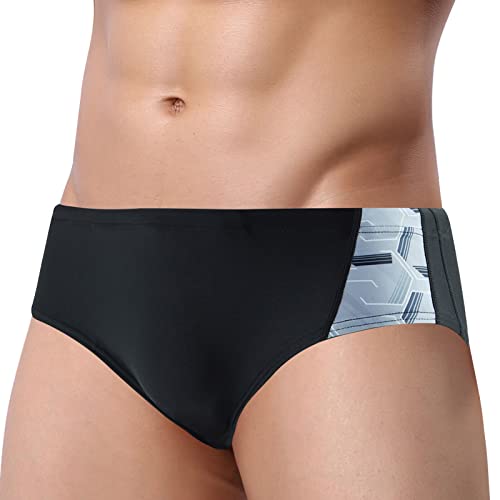 AIEOE Herren Badeslip Eng Kurz Badehose Schnelltrocknend Atmungsaktiv Bade Slip Professionelle Training Schwimmen Badeshorts für Sommer Strand Pool - EU XXL (Asie 5XL) von AIEOE