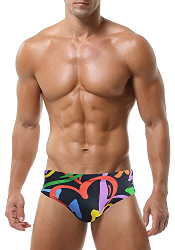AIEOE Herren Badeslip Eng Kurz Badehose Slip Push Up mit Abnehmbares Pad Sexy Schwimmhose Muster Badeslips Sommer Strand Pool Schwimmen Surfen - XXL(US/EU XL AIEOE Herren Badeslip Eng Kurz Badehose Slip Push Up mit Abnehmbares Pad Sexy Schwimmhose Muster Badeslips Sommer Strand Pool Schwimmen Surfen - XXL(US/EU XL von AIEOE