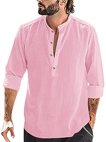 AIEOE Herren Baumwolle Leinenhemd Frühling Sommer Hemd Langarm Leinen Freizeithemd Atmungsaktiv Bequem Sommerhemd Casual Shirt - 3XL AIEOE Herren Baumwolle Leinenhemd Frühling Sommer Hemd Langarm Leinen Freizeithemd Atmungsaktiv Bequem Sommerhemd Casual Shirt - 3XL von AIEOE