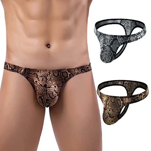 AIEOE Herren Bikini 2er-Pack Strings Thong Unterhose Männer Tangas String 2 Farben 03 L von AIEOE