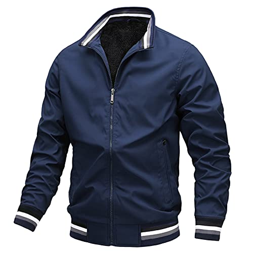 AIEOE Herren Bomberjacke Leichte Fliegerjacke Stehkragen Winter Frühling Blouson mit Reißverschlusstaschen - XS von AIEOE