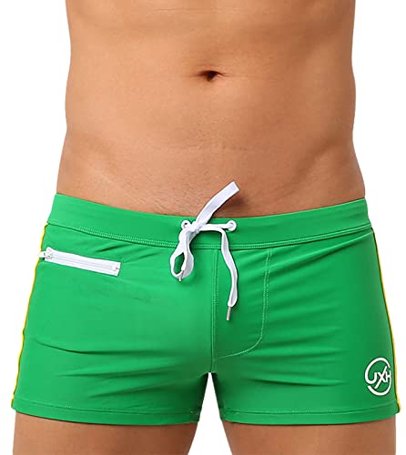 AIEOE Herren Boxer Badehose Eng Kurz Badeshorts Push Up mit Abnehmbares Pad & Kleine Reißverschlusstasche Schnelltrocknend Schwimmhose für Schwimmen Surfen - M (EU/US S) von AIEOE