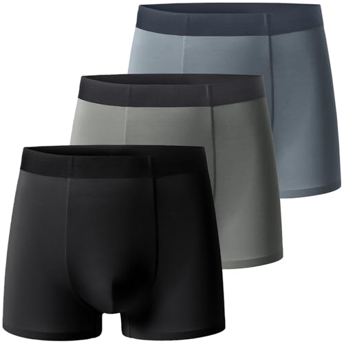 AIEOE Herren Boxershorts Weich Modalfaser Unterwäsche Atmungsaktiv Unterhosen Leicht Dünn Dehnbar Boxer 3er Pack - EU XL (Asie 3XL) von AIEOE